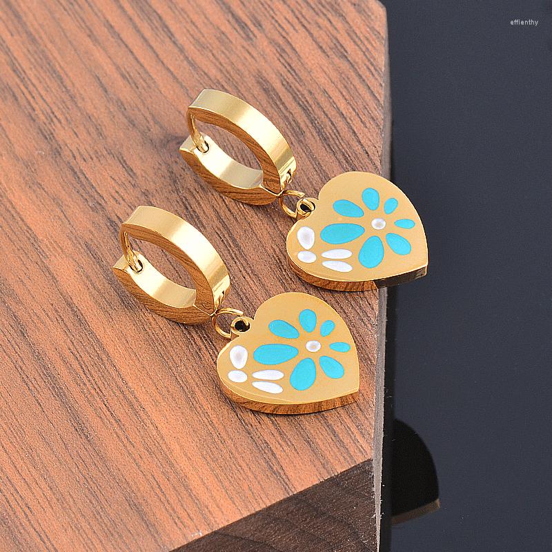 Hoop Earrings KIOOZOL 316L Stainless Steel Heart For Women Green White Enamel Gold Color Ear Jewelry Party Gifts 916 KO6
Hoop Earrings KIOOZOL 316L Stainless Steel Heart For Women Green White Enamel Gold Color Ear Jewelry Party Gifts 916 KO6