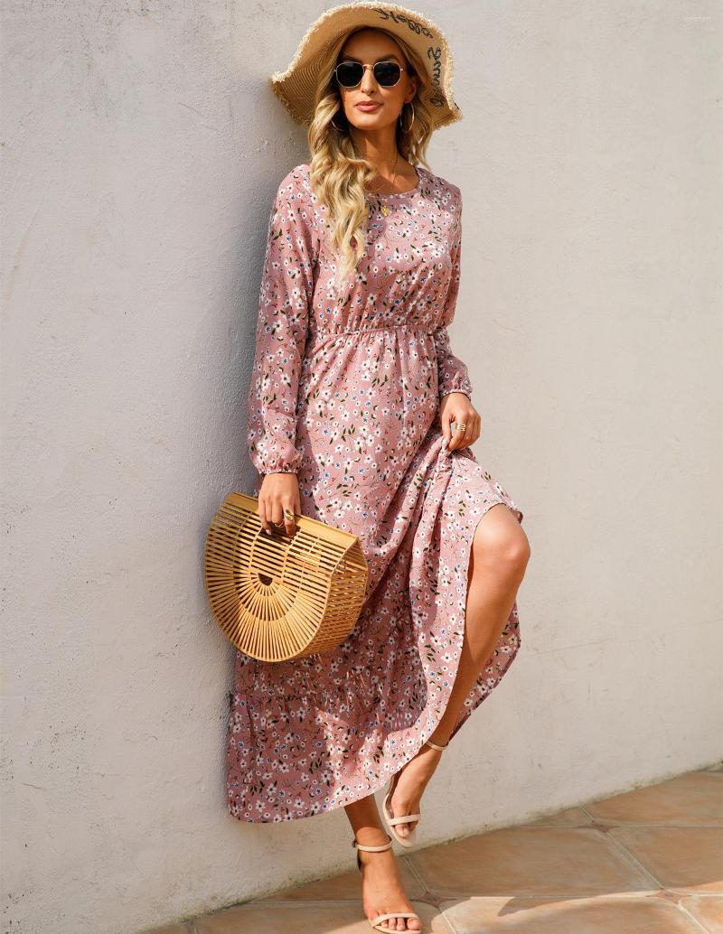 Casual Dresses Women' Fashion Temperament Floral Round Neck Dress Sexy Design Skirt A Line Long, Beige
Casual Dresses Women' Fashion Temperament Floral Round Neck Dress Sexy Design Skirt A Line Long, Beige