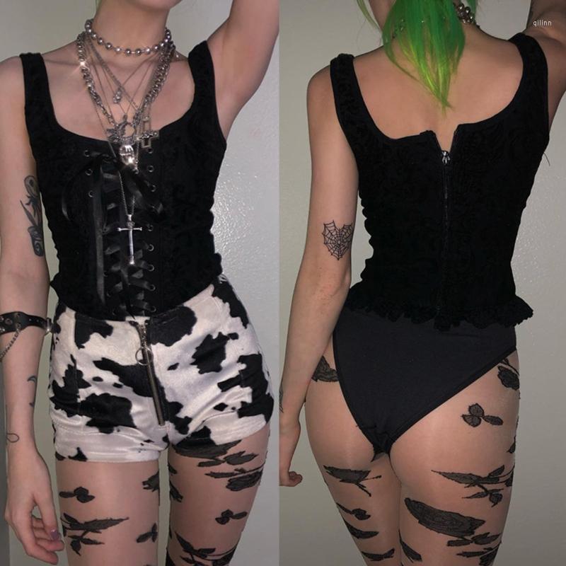 Women' Tanks Women Gothic Black Sleeveless Crop Tank Top Sexy Square Neck Ruffled Lace Hem Camisole Zip Up Back Crisscross Lace-Up Front, Picture shown
Women' Tanks Women Gothic Black Sleeveless Crop Tank Top Sexy Square Neck Ruffled Lace Hem Camisole Zip Up Back Crisscross Lace-Up Front, Picture shown