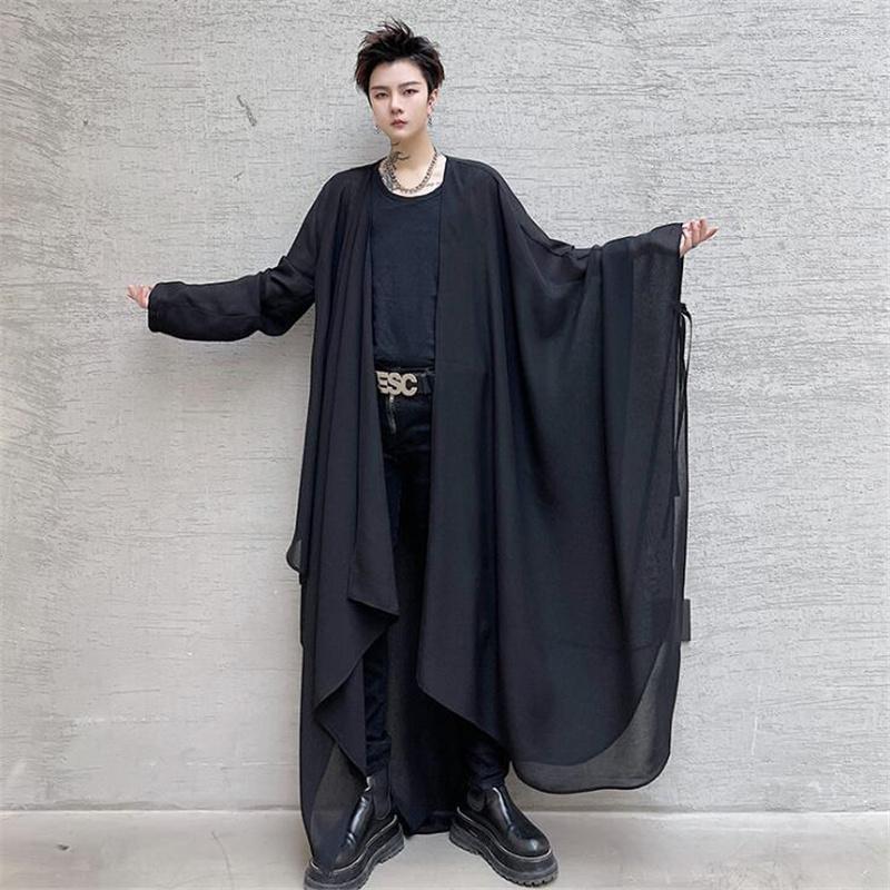 Men's Casual Shirts 2022 Spring Summer Black Mesh Asymmetrical Long Shirt Fashion Cloak Men Women Korean Style Oversize Blouse Cape
Men's Casual Shirts 2022 Spring Summer Black Mesh Asymmetrical Long Shirt Fashion Cloak Men Women Korean Style Oversize Blouse Cape