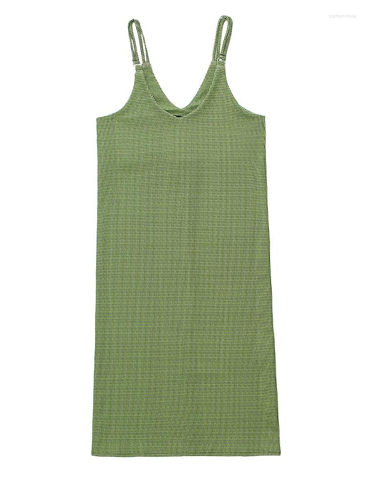 Casual Dresses Summer For Women 2022 Sexy Back Slit V Neck Sleeveless Double Spaghetti Strap Dress Green Check Shift Midi
Casual Dresses Summer For Women 2022 Sexy Back Slit V Neck Sleeveless Double Spaghetti Strap Dress Green Check Shift Midi