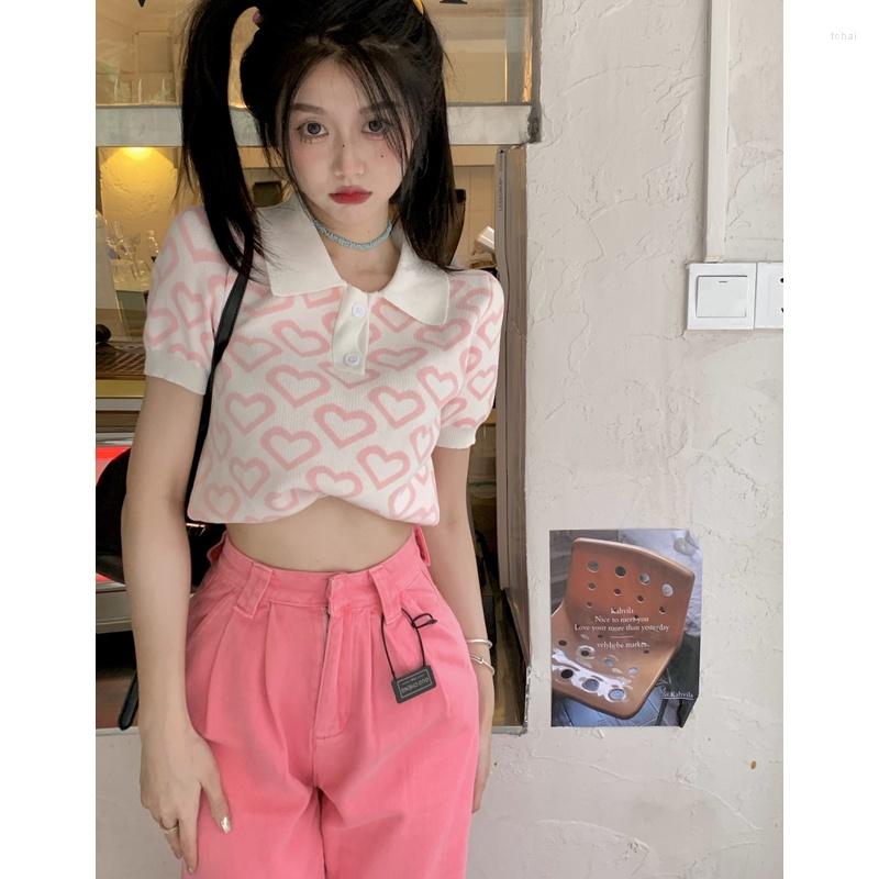 Women's Polos Summer Design Sense Niche Polo Shirt Short-sleeved Short Knitted Top Women's, Pink
Women's Polos Summer Design Sense Niche Polo Shirt Short-sleeved Short Knitted Top Women's, Pink