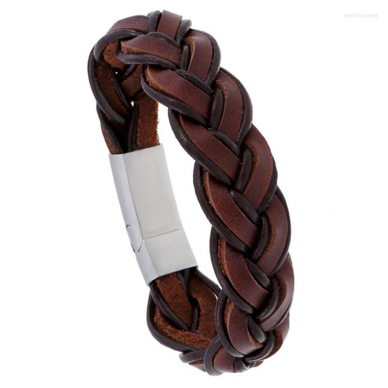Charm Bracelets Vintage Fashion Braided Genuine Leather Casual Bracelet Stainless Steel Magnetic Bangle Wristbands Handmade Retro Jewelry 
Charm Bracelets Vintage Fashion Braided Genuine Leather Casual Bracelet Stainless Steel Magnetic Bangle Wristbands Handmade Retro Jewelry