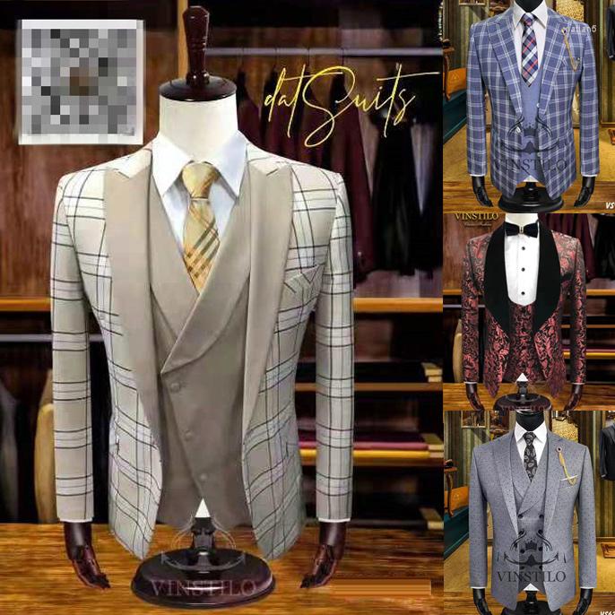 Men's Suits High-end Men Suit Plaid Slim Fit 3 Pieces Tuxedo Groom Man Wedding Business Dinner Dress Blazer Vest With Pants Set, 21-2 pieces
Men's Suits High-end Men Suit Plaid Slim Fit 3 Pieces Tuxedo Groom Man Wedding Business Dinner Dress Blazer Vest With Pants Set, 21-2 pieces