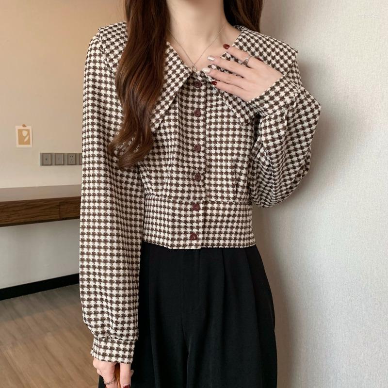 Women's Blouses Autumn Slim Fit Doll Collar Short Top Women's Long-sleeved Design Niche Bottoming Shirt, Green
Women's Blouses Autumn Slim Fit Doll Collar Short Top Women's Long-sleeved Design Niche Bottoming Shirt, Green