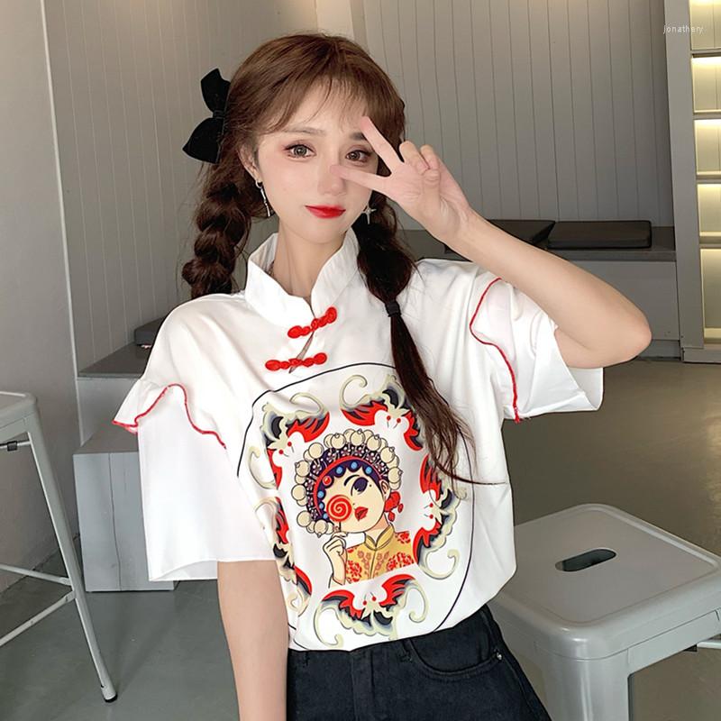 Women' Blouses Chiffon Clothes For Women Cartoon Print Shirts Summer Vintage Style Chic Stand Ladies Tops Ruffles Women' Clothing, Style 3
Women' Blouses Chiffon Clothes For Women Cartoon Print Shirts Summer Vintage Style Chic Stand Ladies Tops Ruffles Women' Clothing, Style 3