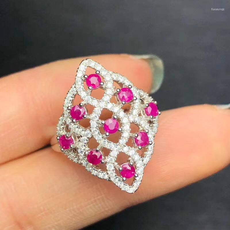 Cluster Rings Natural Ruby Ring 925 Silver Design Exquisite Craftsmanship Luxurious Style Beautiful Color
Cluster Rings Natural Ruby Ring 925 Silver Design Exquisite Craftsmanship Luxurious Style Beautiful Color