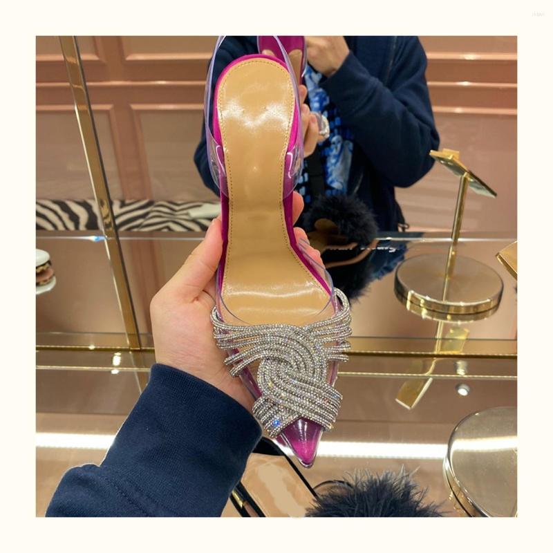 Sandals Design Buckle PVC Wedding Rhinestone Pointed Toe Slingback Women Fairy Stiletto Heel Ladies Summer Luxury Shoes
Sandals Design Buckle PVC Wedding Rhinestone Pointed Toe Slingback Women Fairy Stiletto Heel Ladies Summer Luxury Shoes