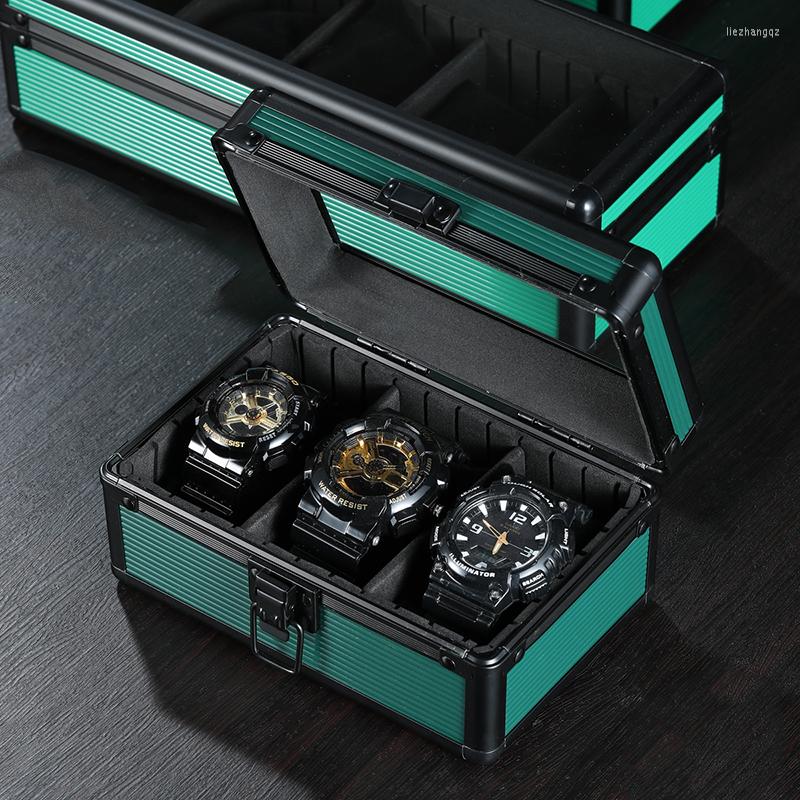 Watch Boxes Green Color 3 Grids Aluminum Alloy Men Gift Storage Box Case For Watches
Watch Boxes Green Color 3 Grids Aluminum Alloy Men Gift Storage Box Case For Watches