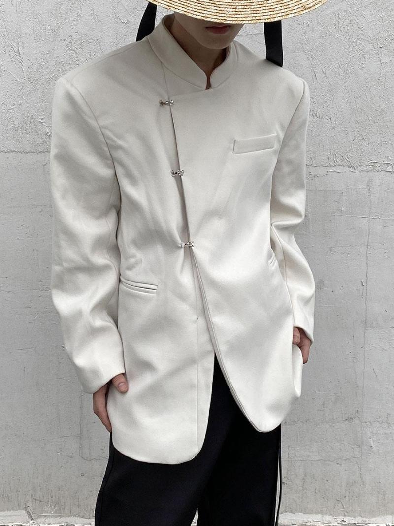 Men' Suits Chinese Style Fashionable Retro Buckle Suit Blazer Women Fashion Oblique Placket Solid Ladies Loose Coats Unisex Jackets, White
Men' Suits Chinese Style Fashionable Retro Buckle Suit Blazer Women Fashion Oblique Placket Solid Ladies Loose Coats Unisex Jackets, White