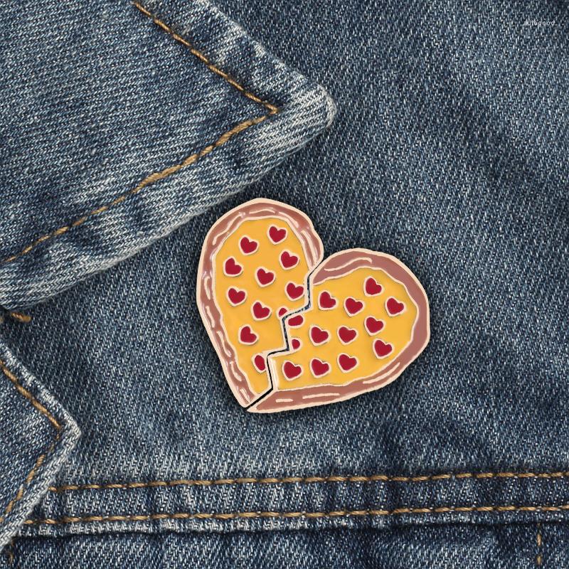 Brooches 2Pcs/Set Metal Enamel Pins Broken Heart-Shaped Pizza Put Together Brooch For Women Denim Jackets Bag Pin Badge Jewelry
Brooches 2Pcs/Set Metal Enamel Pins Broken Heart-Shaped Pizza Put Together Brooch For Women Denim Jackets Bag Pin Badge Jewelry