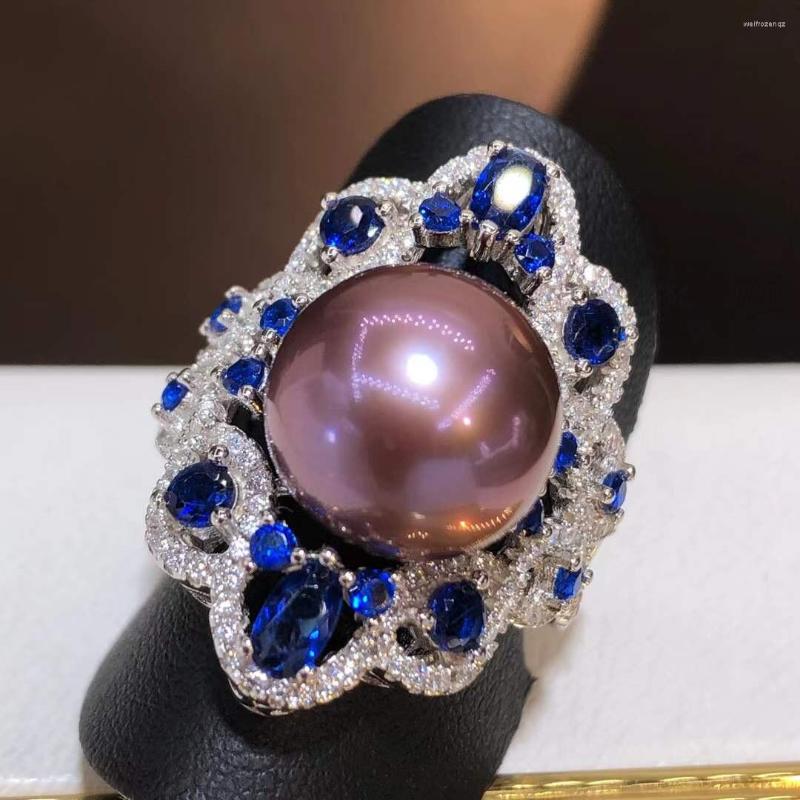 Cluster Rings Pearl Ring Fine Jewelry 925 Sterling Silver Natural Round 12-13mm Fresh Water Purple Pearls For Women Presents
Cluster Rings Pearl Ring Fine Jewelry 925 Sterling Silver Natural Round 12-13mm Fresh Water Purple Pearls For Women Presents