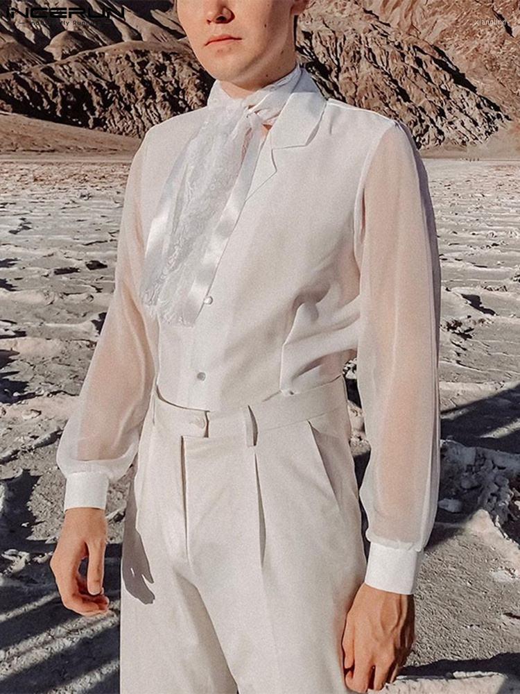 Men' Casual Shirts INCERUN Men Shirt Lace Tie Patchwork Transparent Long Sleeve Streetwear Button Thin 2022 Fashion Sexy Camisas -5XL, White
Men' Casual Shirts INCERUN Men Shirt Lace Tie Patchwork Transparent Long Sleeve Streetwear Button Thin 2022 Fashion Sexy Camisas -5XL, White