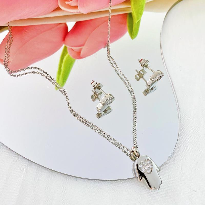 Necklace Earrings Set Fashion Hand Design Charm 14k Gold Color Jewelry Stainless Steel, Picture shown
Necklace Earrings Set Fashion Hand Design Charm 14k Gold Color Jewelry Stainless Steel, Picture shown