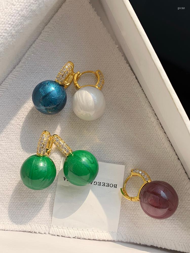 Hoop Earrings Colorful Enamel Simulated Pearl For Women 14K Gold Plated Rhinestones Zircon Pearlescent Ball Huggies
Hoop Earrings Colorful Enamel Simulated Pearl For Women 14K Gold Plated Rhinestones Zircon Pearlescent Ball Huggies