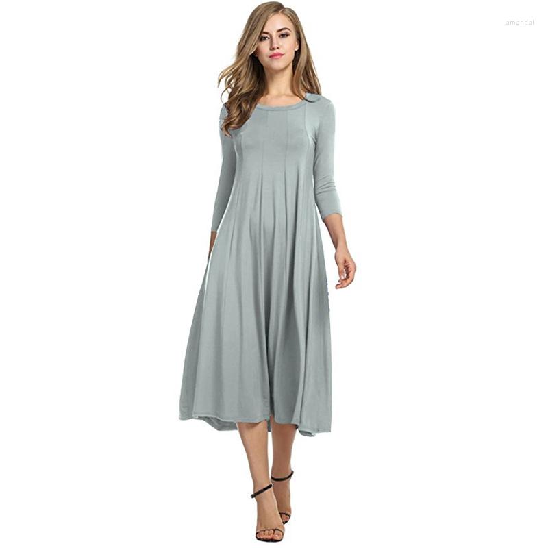 Casual Dresses 2022 Spring Autumn Fashion Women Ladies Mid Sleeve Long Dress Crew Neck Solid Color Female Party Wear Vestido De Mujer, Navy blue
Casual Dresses 2022 Spring Autumn Fashion Women Ladies Mid Sleeve Long Dress Crew Neck Solid Color Female Party Wear Vestido De Mujer, Navy blue