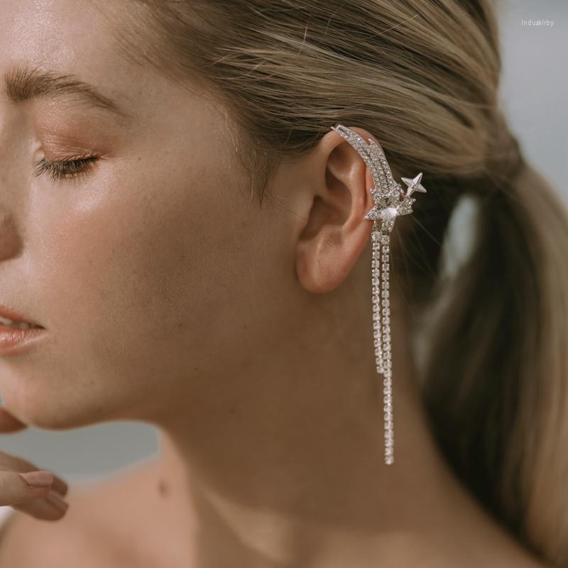 Backs Earrings MENGJIQIAO Korean Elegant Rhinestone Star Clip For Women Girls Fashion Silver Color Tassel Long Ear Cuff Jewelry Gifts
Backs Earrings MENGJIQIAO Korean Elegant Rhinestone Star Clip For Women Girls Fashion Silver Color Tassel Long Ear Cuff Jewelry Gifts