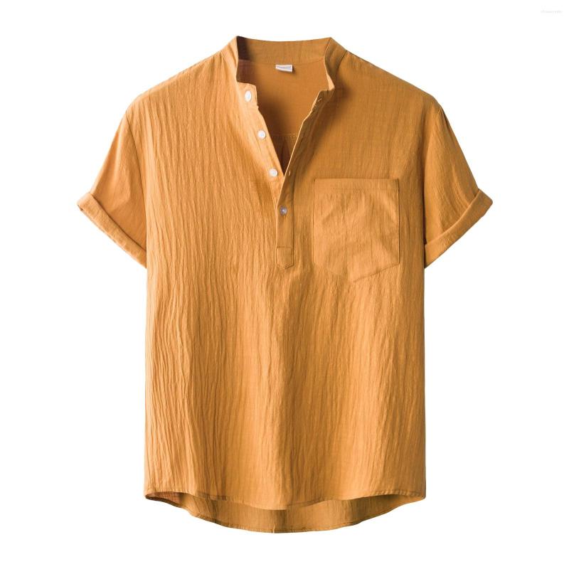 Men's Casual Shirts Men's Summer Tops Shirt Solid Color Short Sleeve Stand Collar Button Loose Blouse Top, Navy
Men's Casual Shirts Men's Summer Tops Shirt Solid Color Short Sleeve Stand Collar Button Loose Blouse Top, Navy