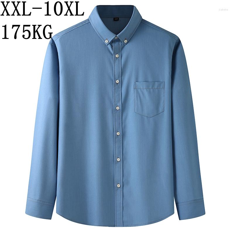 Men's Casual Shirts 10XL 8XL 7XL Solid Color Oxford Men's Loose Long Sleeve Comfortable Shirt Men Brand Clothes Business Male Tops, Blue
Men's Casual Shirts 10XL 8XL 7XL Solid Color Oxford Men's Loose Long Sleeve Comfortable Shirt Men Brand Clothes Business Male Tops, Blue