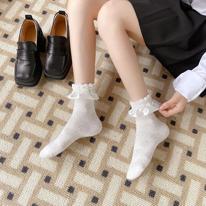 Women Socks Lolita Frilly Ruffle Cute Lace Kawai Japanese Soft Girl Luxury Bowknot Mesh Exquisite Socken White Black Wholesale, Black ribbon lace
Women Socks Lolita Frilly Ruffle Cute Lace Kawai Japanese Soft Girl Luxury Bowknot Mesh Exquisite Socken White Black Wholesale, Black ribbon lace