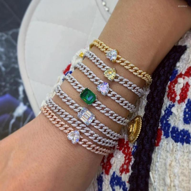 Charm Bracelets 2022 Hip Hop Silver Color 5A CZ Bracelet Big Green Baguette Stone Iced Out Miami Cuban Chain Rock Women Jewelry
Charm Bracelets 2022 Hip Hop Silver Color 5A CZ Bracelet Big Green Baguette Stone Iced Out Miami Cuban Chain Rock Women Jewelry