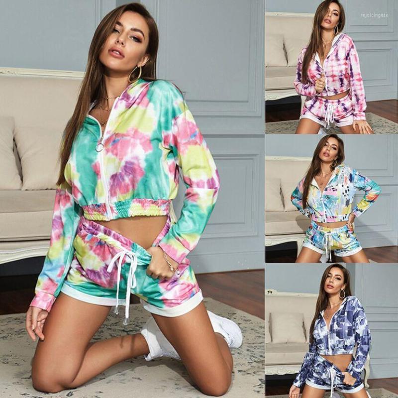 Women' Tracksuits 2022 Summer Women' Sportwear Matching Set Two-piece-sets Casual Ling Sleeve Tops Shorts Tie Dye Hooded Woman
Women' Tracksuits 2022 Summer Women' Sportwear Matching Set Two-piece-sets Casual Ling Sleeve Tops Shorts Tie Dye Hooded Woman