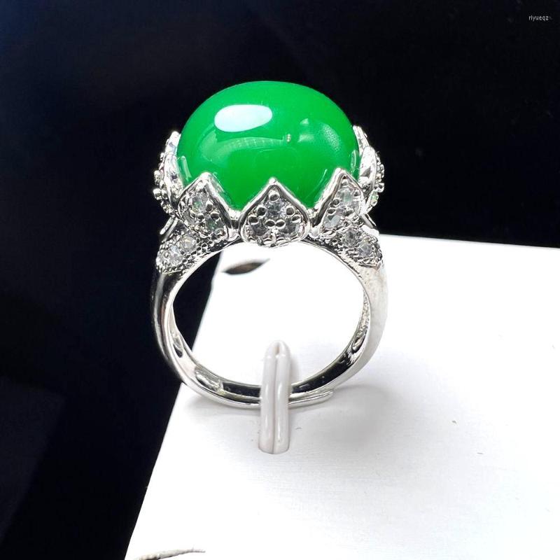 Wedding Rings Green Agate Finger Ring Charm Adjustable Lotus Round Copper Stone For Women 2022
Wedding Rings Green Agate Finger Ring Charm Adjustable Lotus Round Copper Stone For Women 2022