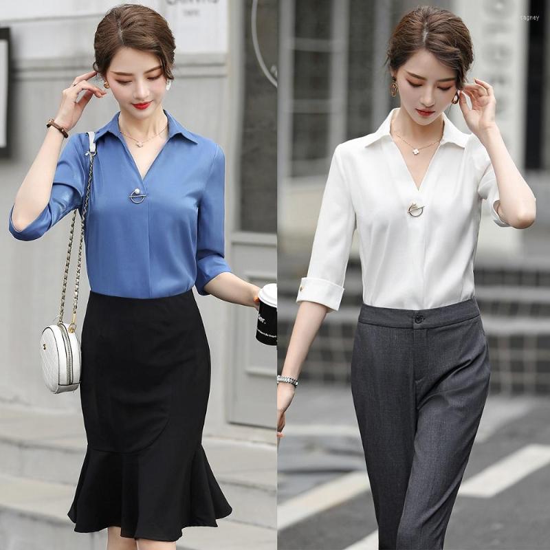 Women's Blouses Spring Summer Fashion Women Blue Half Sleeve Office Ladies 2 Piece Skirt / Pant And Tops Sets OL, Blouse only
Women's Blouses Spring Summer Fashion Women Blue Half Sleeve Office Ladies 2 Piece Skirt / Pant And Tops Sets OL, Blouse only