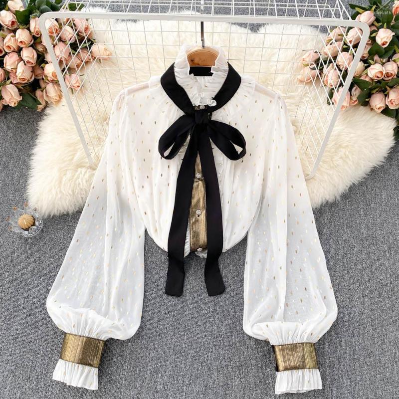 Women's Blouses Women Long Sleeve Tops Korea Fashion Blusas Woman French Chic Crop Top Elegant Chiffon Shirts Drop, White
Women's Blouses Women Long Sleeve Tops Korea Fashion Blusas Woman French Chic Crop Top Elegant Chiffon Shirts Drop, White