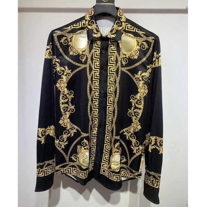 American hip hop casual silk shirt men long sleeve tshirt fashion medusa print cardigan coat designer Shirt mens thin jacket shirts, No.1
American hip hop casual silk shirt men long sleeve tshirt fashion medusa print cardigan coat designer Shirt mens thin jacket shirts, No.1