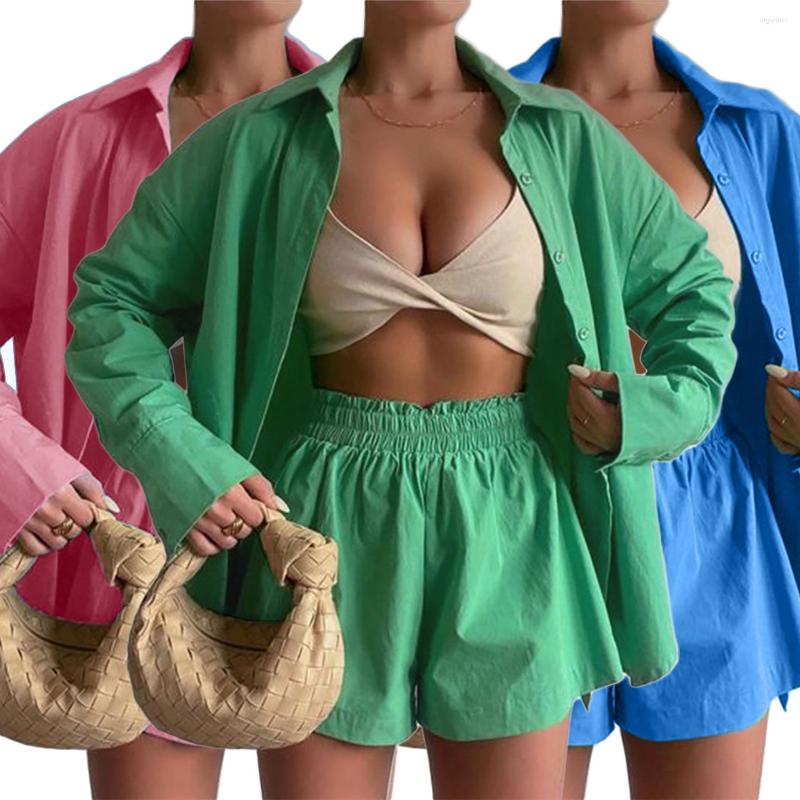Women's Tracksuits Womens Spring/Summer Single Breasted Blouses For Women Fashion 2022 Long Sleeve Solid Commuter Shorts Casual 2 Piece Set, Blue
Women's Tracksuits Womens Spring/Summer Single Breasted Blouses For Women Fashion 2022 Long Sleeve Solid Commuter Shorts Casual 2 Piece Set, Blue