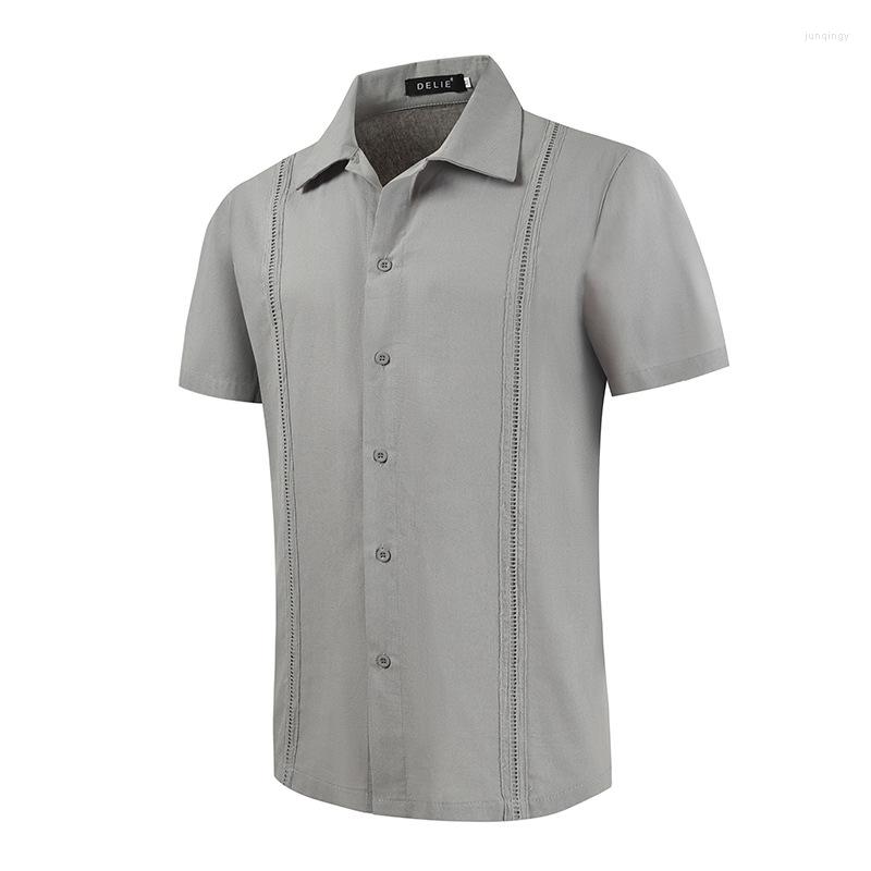Men's Casual Shirts Men Short Sleeve Cotton Guayabera Style 2022 Summer Solid For Cuban Turn-Down Collar Male Beach Shirt, 02
Men's Casual Shirts Men Short Sleeve Cotton Guayabera Style 2022 Summer Solid For Cuban Turn-Down Collar Male Beach Shirt, 02