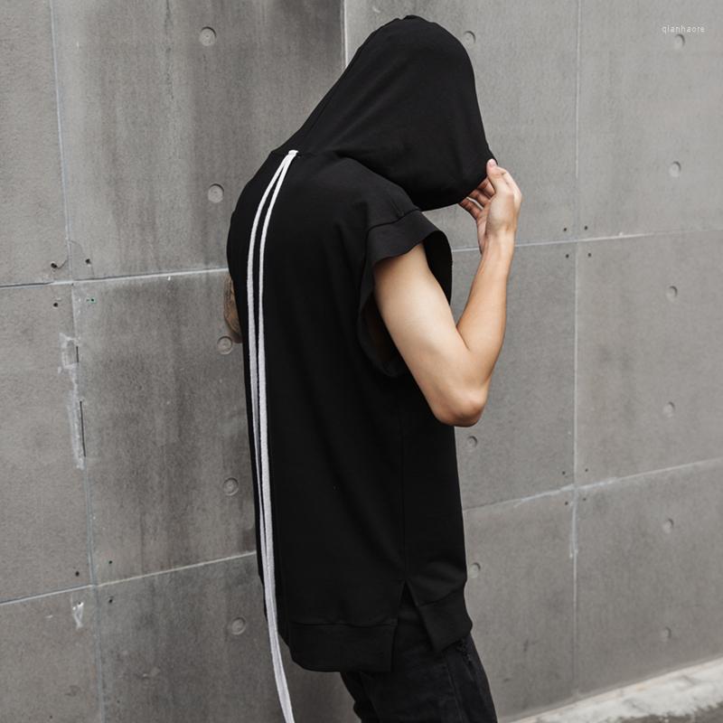 Men's T Shirts Men Punk Hip Hop Sleeveless Shirt Black Hooded Tee Man Gothic Vintage Streetwear Clock Nightclub DJ Stage Costume, T301
Men's T Shirts Men Punk Hip Hop Sleeveless Shirt Black Hooded Tee Man Gothic Vintage Streetwear Clock Nightclub DJ Stage Costume, T301