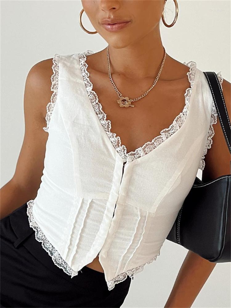 Women' Tanks 2022 Chic Lace Patchwork Tank Tops Y2K Fairycore Vintage Women Bustiers Corsets 90s Cute Retro V-neck Vest Streetwear, White
Women' Tanks 2022 Chic Lace Patchwork Tank Tops Y2K Fairycore Vintage Women Bustiers Corsets 90s Cute Retro V-neck Vest Streetwear, White