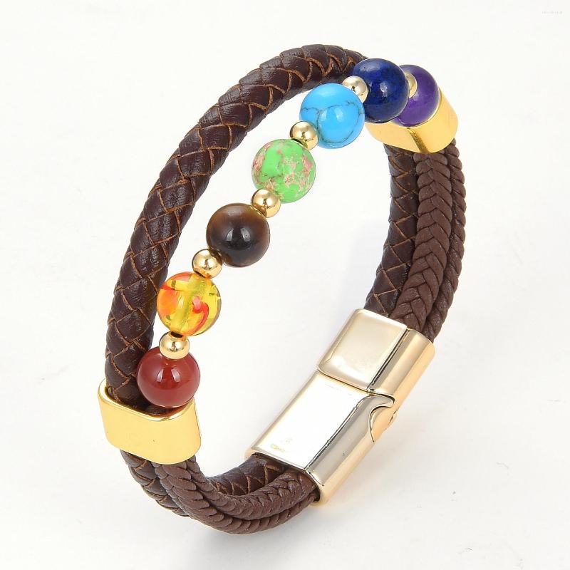 Strand 2022 High Quality Men's Charm Volcanic Woven Leather Rope Bracelet 19 21 23cm Gold Buckle Multiple Women
Strand 2022 High Quality Men's Charm Volcanic Woven Leather Rope Bracelet 19 21 23cm Gold Buckle Multiple Women