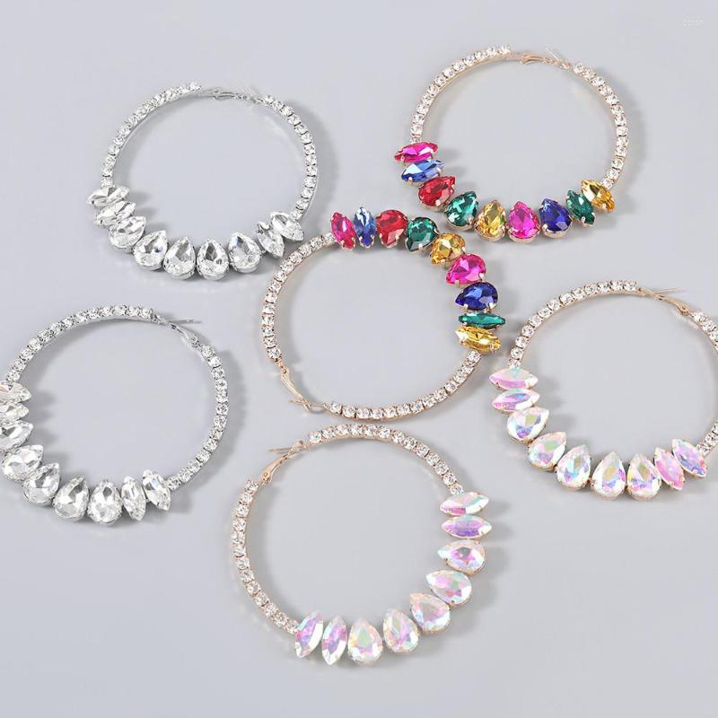 Hoop Earrings Bohemian Colorful Alloy Rhinestone Big Round Dinner Jewelry For Women Luxury Crystal Water Drop Circle
Hoop Earrings Bohemian Colorful Alloy Rhinestone Big Round Dinner Jewelry For Women Luxury Crystal Water Drop Circle