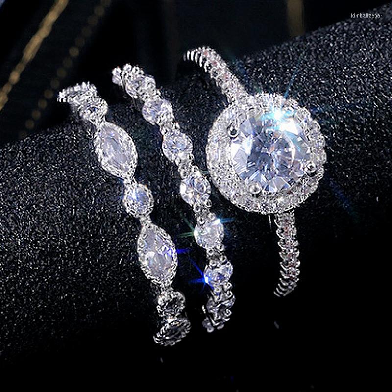 Wedding Rings Visisap Three Piece Set For Women Inlaid Zircon Luxury Shiny Fine Ring Love Gifts Jewelry Wholesale B2810
Wedding Rings Visisap Three Piece Set For Women Inlaid Zircon Luxury Shiny Fine Ring Love Gifts Jewelry Wholesale B2810