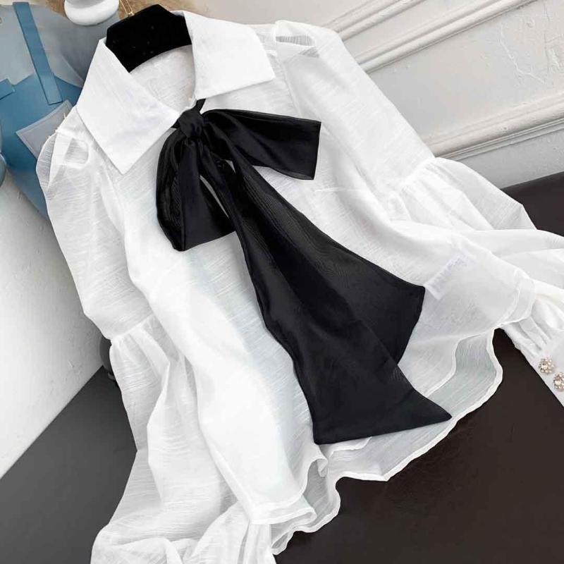 Women' Blouses Shirt Tops Tie Removable Lantern Sleeves Oversized Bow Design 2022 Summer 0830Y, White
Women' Blouses Shirt Tops Tie Removable Lantern Sleeves Oversized Bow Design 2022 Summer 0830Y, White