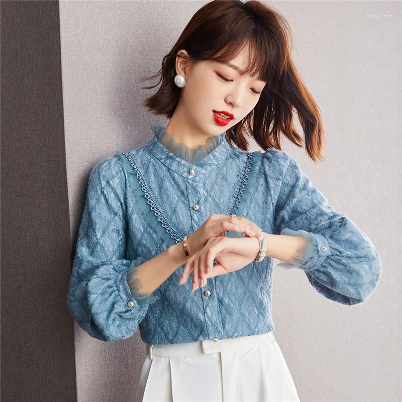 Women's Blouses 2022 Women Fall Shirts Long Sleeve Blue Lace Patchwork Y2K Loose OL Blusas Fashion Office Lady Tops Tees Female T053, Sky blue
Women's Blouses 2022 Women Fall Shirts Long Sleeve Blue Lace Patchwork Y2K Loose OL Blusas Fashion Office Lady Tops Tees Female T053, Sky blue