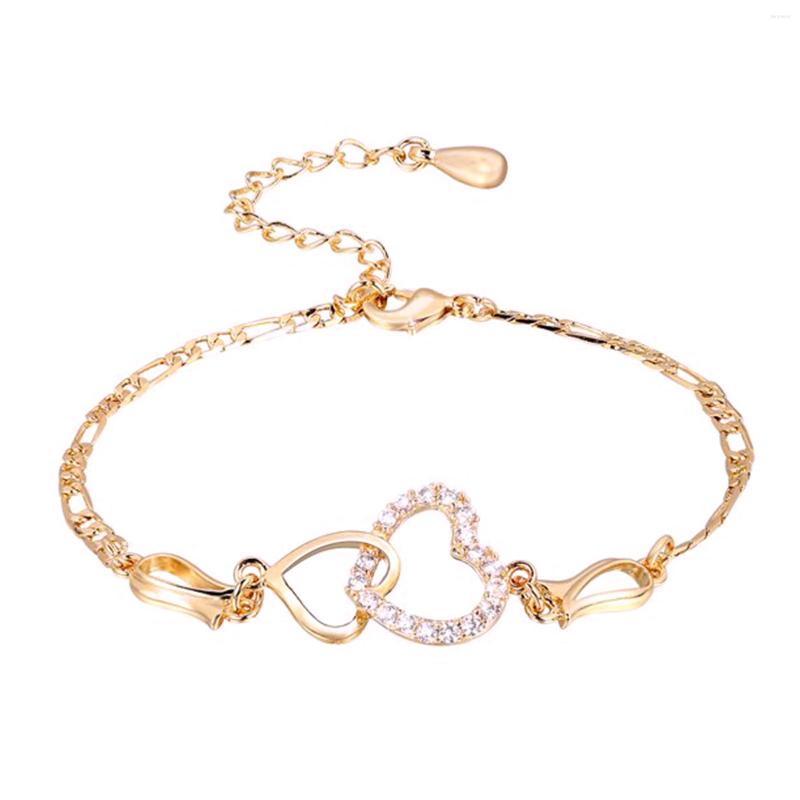 Link Bracelets Jewelry Casual Daily Heart-shaped Decoration Fashion Gold Stainless Steel Women Bracelet Hollowed Rhinestone Durable Chain
Link Bracelets Jewelry Casual Daily Heart-shaped Decoration Fashion Gold Stainless Steel Women Bracelet Hollowed Rhinestone Durable Chain