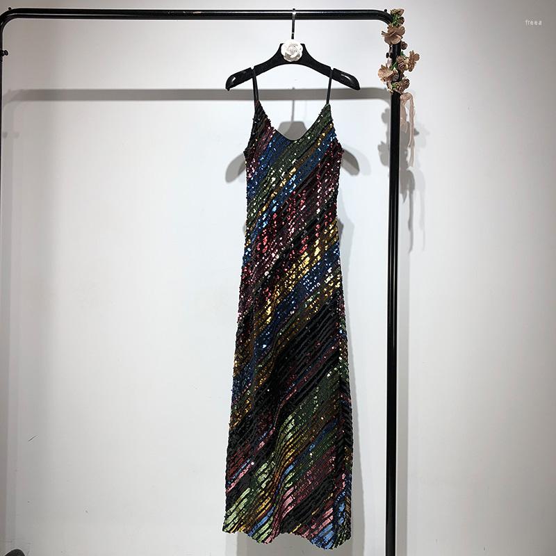 Casual Dresses Cakucool Slip Dress Shiny Rainbow Colorful Sequined Bling Extra Long Vestido Chic Slim Sexy Party Korean Spaghetti
Casual Dresses Cakucool Slip Dress Shiny Rainbow Colorful Sequined Bling Extra Long Vestido Chic Slim Sexy Party Korean Spaghetti