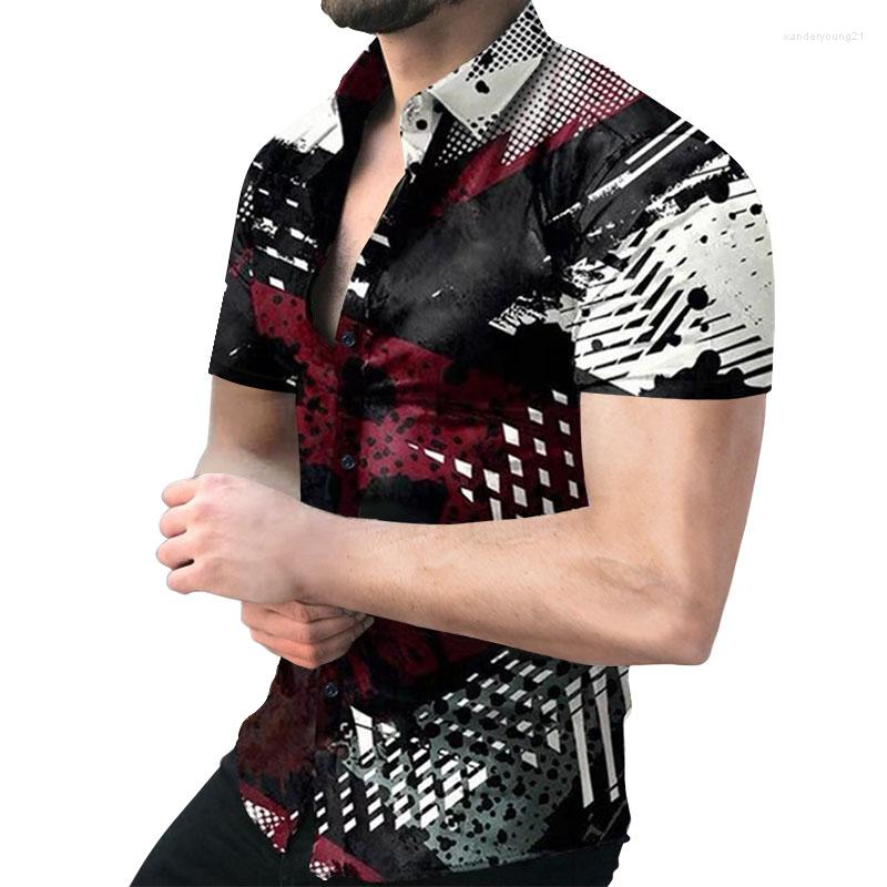 Men' Casual Shirts Summer Men' Slim Fit Chemise Geometric Print Men Turn-down Collar Buttoned Shirt Short Sleeve Cardigan Streetwear, 51
Men' Casual Shirts Summer Men' Slim Fit Chemise Geometric Print Men Turn-down Collar Buttoned Shirt Short Sleeve Cardigan Streetwear, 51