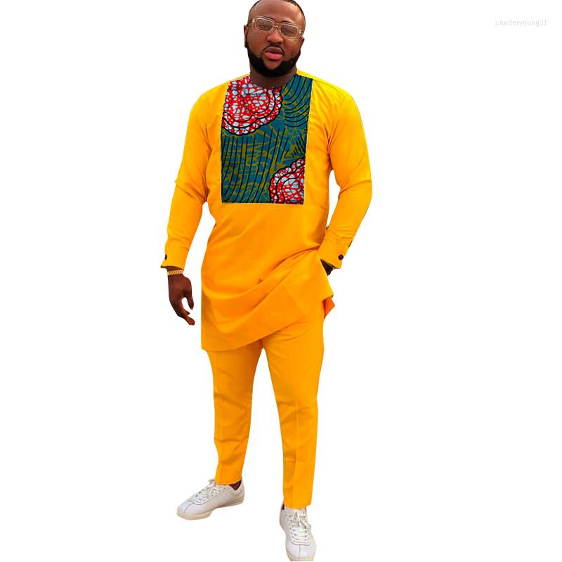Ethnic Clothing Yolk Yellow Cotton African Print Patchwork Tops Solid Trousers Men Set Fashion Male Casual Suits Wedding Party
Ethnic Clothing Yolk Yellow Cotton African Print Patchwork Tops Solid Trousers Men Set Fashion Male Casual Suits Wedding Party