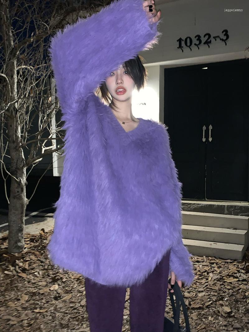 Women's T Shirts GY1570 Mink Hair Imitation Knitting Top Autumn And Winter 2022 Loose Fashion Lazy Style V-neck Sweater Women's Wear, Lavender
Women's T Shirts GY1570 Mink Hair Imitation Knitting Top Autumn And Winter 2022 Loose Fashion Lazy Style V-neck Sweater Women's Wear, Lavender