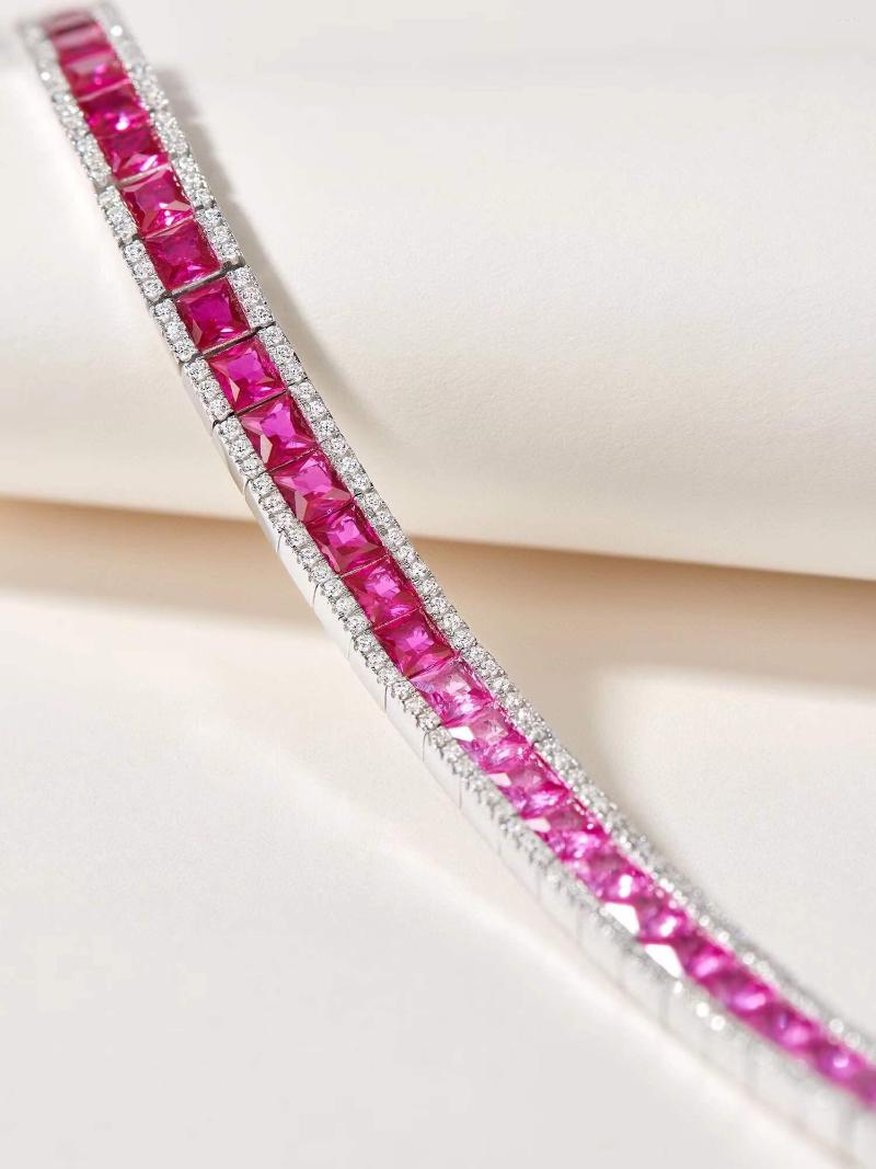 Bangle Women 925 Sterling Silver Tennis Bracelet Natural Gemstone Gradient Chain Jewelry Vintage Red Ruby Engagement Wedding
Bangle Women 925 Sterling Silver Tennis Bracelet Natural Gemstone Gradient Chain Jewelry Vintage Red Ruby Engagement Wedding