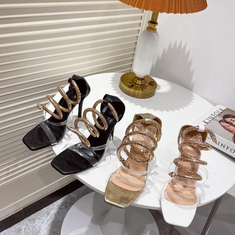 Sandals 11cm Snake Decoration High Heel Metal Buckle Open Toe Outer Wear Personalized Women Shoes Stiletto Zapatos Mujer Ladies, Picture shown
Sandals 11cm Snake Decoration High Heel Metal Buckle Open Toe Outer Wear Personalized Women Shoes Stiletto Zapatos Mujer Ladies, Picture shown