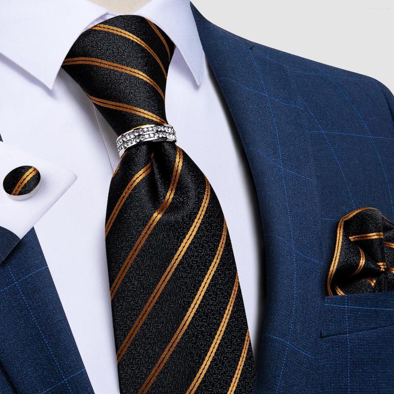 Bow Ties Fashion Silk Jacquard Men's Tie Set 8cm Width Business Formal Wedding Necktie Accessories Ring Hanky Cufflinks DiBanGu