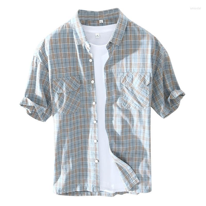 Men's Casual Shirts 2022 Men's Short-sleeves Summer Plaid Loose Yellow Men Fashion Breathable Lapel Shirt Tops
Men's Casual Shirts 2022 Men's Short-sleeves Summer Plaid Loose Yellow Men Fashion Breathable Lapel Shirt Tops