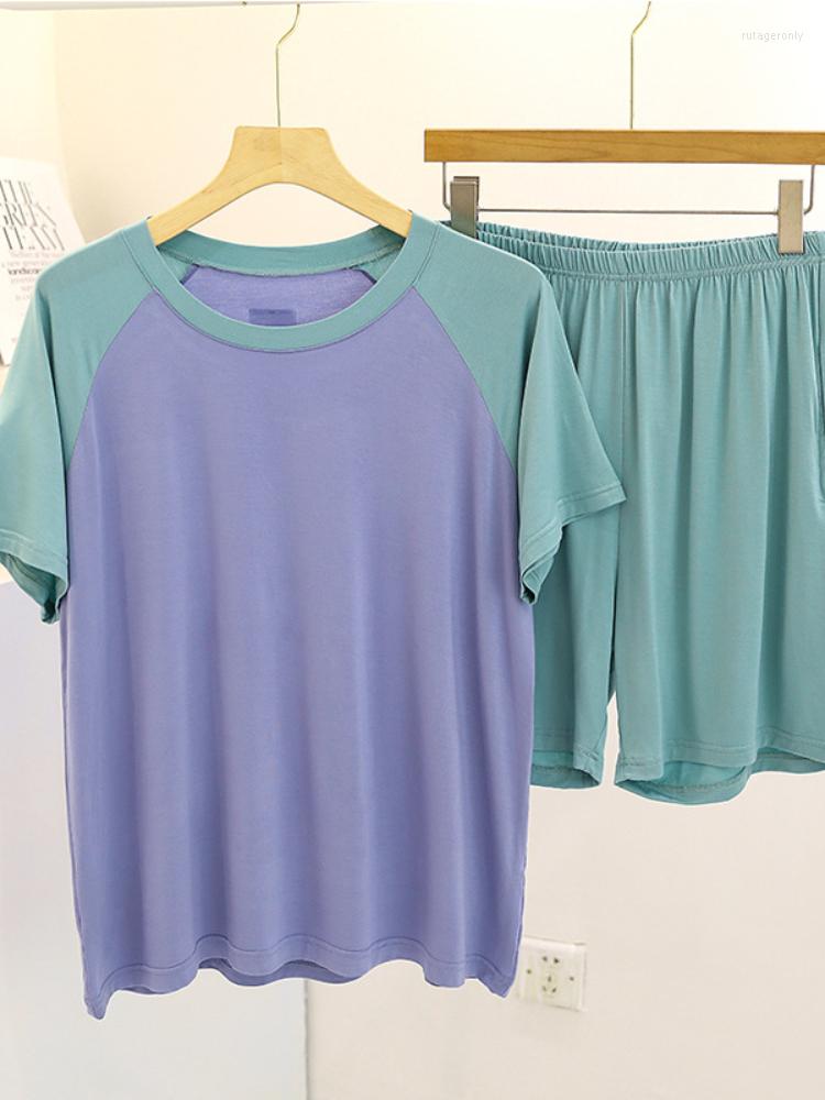 Women's Tracksuits 2022 Summer Thin Short Sleeve Shorts Wide T-shirt Loose Leisure Two-piece Home Service Set Tender Lingerie Women's, Purple
Women's Tracksuits 2022 Summer Thin Short Sleeve Shorts Wide T-shirt Loose Leisure Two-piece Home Service Set Tender Lingerie Women's, Purple