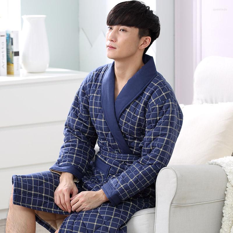 Men's Sleepwear Winter Autumn Plaid 3 Layers Thick Cotton Quilted Men's Bath Robes Gentlemen's Homewear Big Yards -3XL Male Lounges, Dnn7312
Men's Sleepwear Winter Autumn Plaid 3 Layers Thick Cotton Quilted Men's Bath Robes Gentlemen's Homewear Big Yards -3XL Male Lounges, Dnn7312